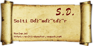 Solti Dömötör névjegykártya